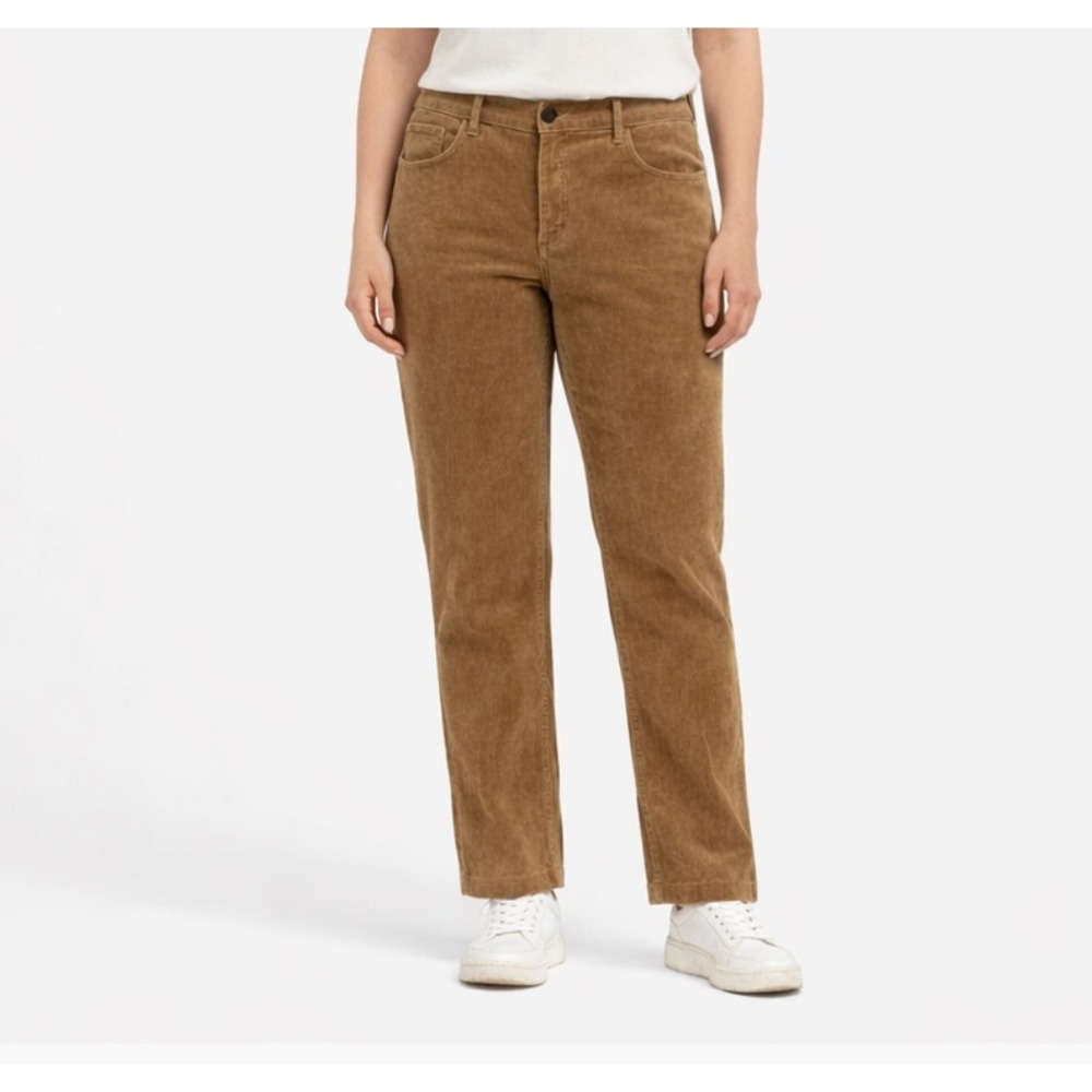 LOFT Women Perfect Camel High Rise Chunky Corduroy Straight Leg Pants Size 31/12